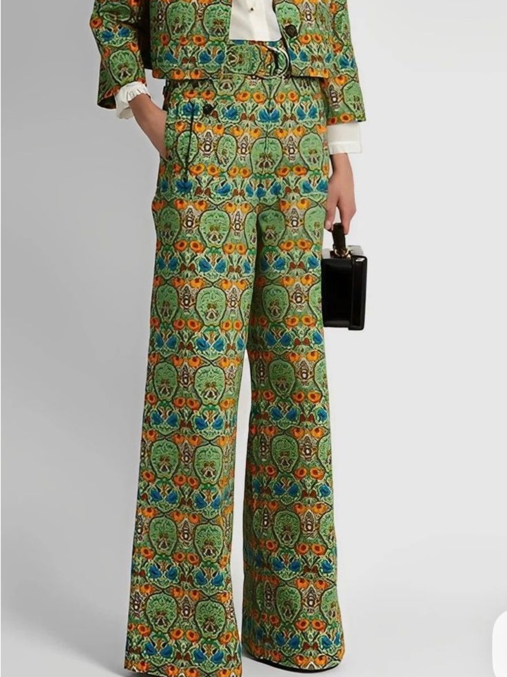 Miu Miu Runway Collection Colorful 70s Floral-Print Wide-Leg Pants, Stunning - Picture 13 of 13